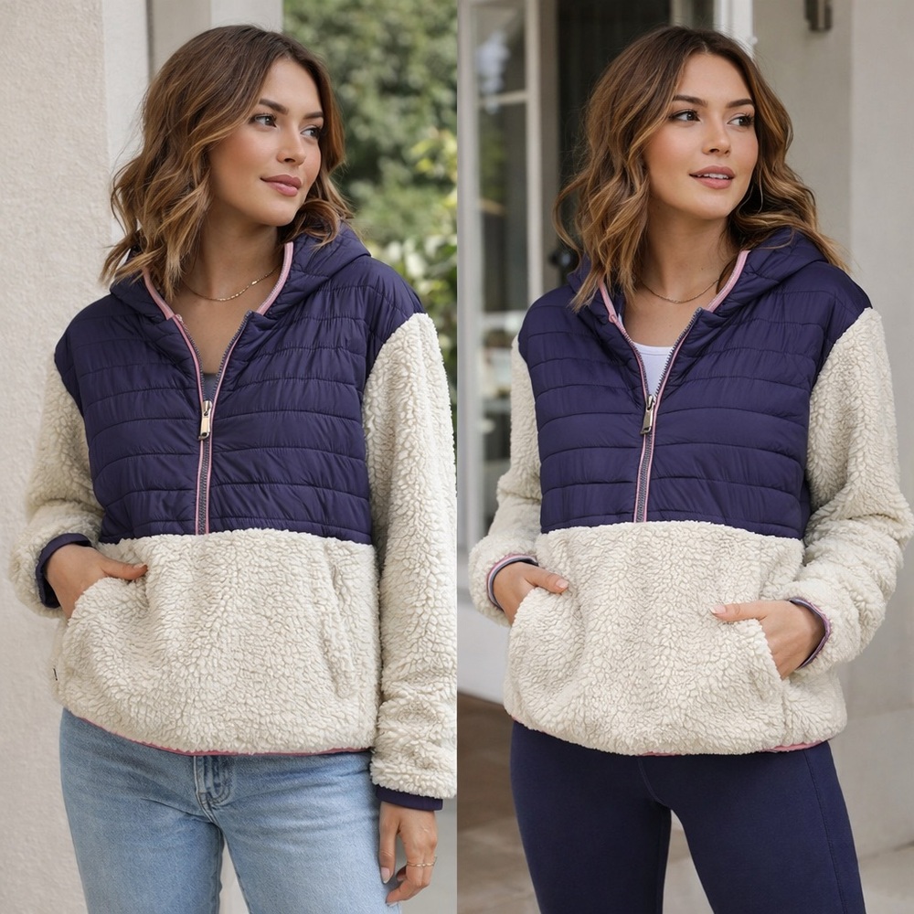 Ivory Ella Quilted Hoodie
